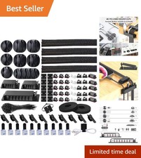 192 PCS Modern Cable Management Kit: Self-Adhesive for Home and Office Clutter picture