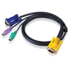 ATEN 2L-5202P SPHD15 Male to VGA and PS/2 Male KVM Cable (6') 6 pin mini-DIN picture