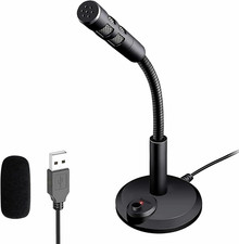 USB Computer Microphone,Plug and Play Desktop PC Laptop Microphone with Mute picture