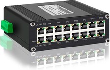 Industrial 16 Port Gigabit PoE+ Switch, 16×RJ45 10/100/1000Mbps, 360W, 48-57 DC picture