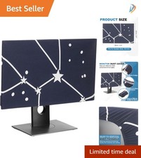 Durable 19-Inch Anti-Static Dust Cover for Monitors & TVs - Black Fiber Fabric picture