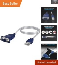 Versatile USB 2.0 to 9-Pin Serial Cable, Compatible with Windows & Mac, 2.5ft picture