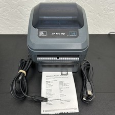 Zebra ZP450 CTP Portable Thermal Shipping Label Printer w/ Cables - TESTED WORKS picture