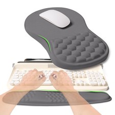 2 In 1 Ergonomic Keyboard Wrist Rest Massage Mouse Pad Support Deep Gray picture