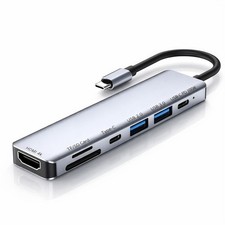 7 in 1 USB C Hub Multiport Adapter 4K HDMI 100W PD Space Grey picture