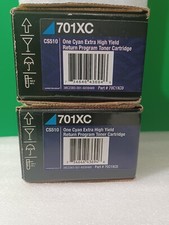 Genuine Lexmark 701XC Extra High Yield Cyan Toner Cartridges x 2 picture