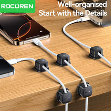 6Pcs Magnetic Cable Organizer Smooth Adjustable Cable Holder Under Desk Organise picture