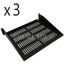 3 Pack - 2 Space Vented Cantilever Relay Rack Mount Server Shelf 19