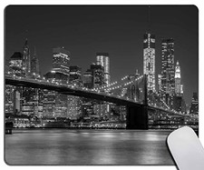 Mouse Pad,Brooklyn Bridge New York Cityscape Manhattan Skyline Night Mouse Pa... picture