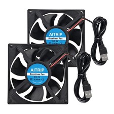 2PCS 80mm USB Fan 5V Brushless 8025 80x25mm for Cooling DIY PC Computer Case 3D picture