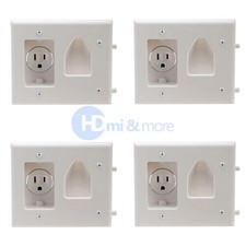 4x Recessed Low Voltage Wall Plate Recessed Power White picture