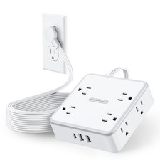 NTONPOWER Extension Cord 25 FT, Flat Plug with 8 Widely Outlets 3 USB Ports (... picture