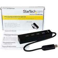 StarTech.com ST4300PBU3 4 Port USB 3.0 Hub Built-in Cable SuperSpeed NEW picture