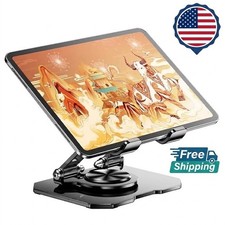 Adjustable Laptop Stand Foldable Aluminum Ergonomic Riser 360° Rotating Base picture