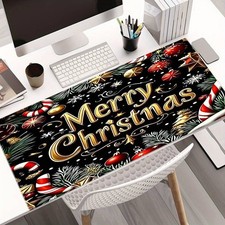 Happy Holiday Mouse Pad - Exquisite Christmas Design Featuring Golden 