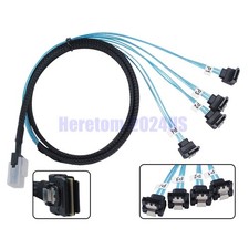 36PIN Mini SAS SFF-8087 to 4 SATA 7PIN Right Angle Splitter Breakout Cable 100cm picture