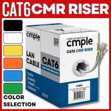 1000ft Cat6 Riser Ethernet Cable CMR Solid 23AWG UTP 550MHz In-Wall Network picture