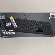 Atrix Full Size Membrane Keyboard Wired Gaming For PC Xbox PlayStation Switch picture