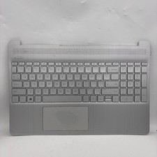 HP 15-dy Series Laptop Palmrest Top Cover Keyboard Touchpad Silver OEM picture