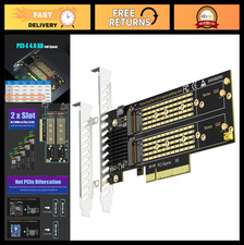 Dual M.2 NVMe to PCIe 4.0 X8 Adapter, Soft RAID Setup, Supports 22110/2280 picture