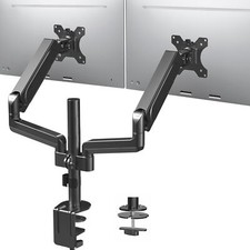 17 to 32 inch Dual Pneumatic Monitor Mount 2 Pneumatic Arms Adjustable Swivel... picture