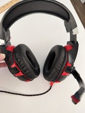 RUNMUS Wired Over-Ear Gaming Headset USB + 3.5mm Boom Mic Black/Red UNTESTED picture