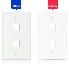 10 Pack Lot - Keystone 1 Hole Port Jack Wall Face Plate Network CAT5e CAT6 White picture