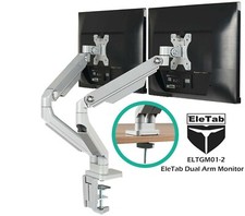 EleTab Dual-Arm Monitor Desk Arm ELTGM01-2 Stand Adjustable w/ VESA mounts LM20 picture