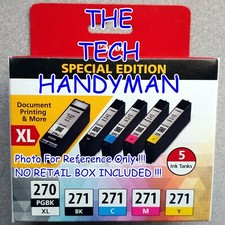 5-PACK CANON GENUINE 270XL BLACK & 271 COLOR IN (NO RETAIL BOX) TS5020 TS6020 picture