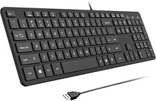 B.FRIENDIT USB Wired Keyboard for windows,Comfortable Quiet Chocolate Keys picture
