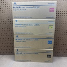 LOT OF 4 GENUINE KONICA MINOLTA IUP14K/IUP14Y/IUP14M/IUP14C (BIZHUB C35) picture