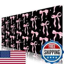 NXZGO Keyboard and Mouse Desk Pad Black Pink Bow picture