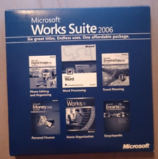 Microsoft Works Suite 2006 Software Word Works Money Photo Encarta 5 CDs w/ KEY picture