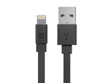 Monoprice Premium Flat MFi Lightning to USB-A 3ft Black 12857 A04 picture