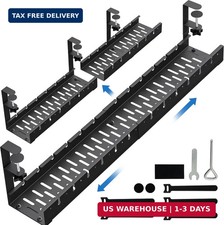 No Drilling Extendable Under Desk Cable Management, Metal Cable Management Tray picture