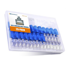 Cable Matters 20-Pack 23-24AWG Shielded Cat8 RJ45 Pass through Connector with Lo picture