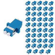 50 PCS LC-UPC to LC-UPC Duplex Fiber Optical Couplers with Panel Mounting Wing picture