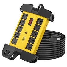 CRST Power Strip 10-Outlets Heavy Duty 15ft cord Metal Surge Protector picture