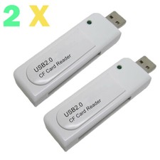 2PCS USB 2.0 Compact Flash CF Memory Card Reader White Simple picture