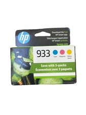 HP 933 Cyan Magenta Yellow Ink Cartridges Genuine N9H56FN Exp 2025 Sealed Box picture