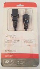 NEW Ativa 6-foot AC Replacement Power Cord, Item 563-227 NIP  picture