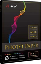 A-SUB Premium Photo Paper High Glossy 13x19 Inch 66lb for Inkjet  5 pack caseNEW picture