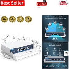 High-Performance Outdoor 4-Port Ethernet PoE Switch with Lightning Protection picture