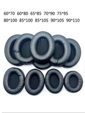 Oval Ear Pads for Headphones Covers Sponge Leather Black Universal Earpads picture