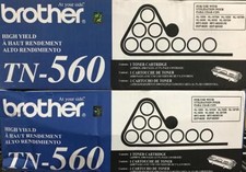 2 New Genuine Factory Sealed Brother TN560 Toner Cartridges TN-560  picture
