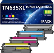 TN635XL TN635 Toner Cartridge Set (with Chip) 4 Pack Replacement for Brother TN6 picture