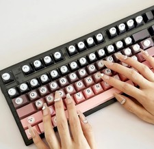 64pcs Long Nails Keyboard Stickers Raised Silicone Key Covers Typing Matte picture