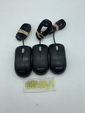 LOT OF 3 Microsoft Basic Optical Black Mouse V2.0 USB Model 1113  picture