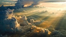 Landscape nature clouds sun rays sunset sunlight aerial Custom Gaming Mat Desk picture