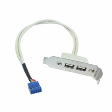 Low Profile 95mm Height USB 2.0 Female Back panel to Motherboard 9pin cable picture
